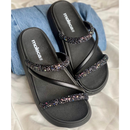 Sandália Feminina Papete Strass Pedrinha Moleca Original