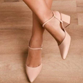 Sapato Feminino Scarpin Sapatilha Bico Fino Traseiro Aberta Salto Luxo Formal Gospel Evangelico