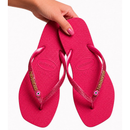Chinelo Feminino com Glitter e Pingentes Elegante
