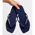 Chinelo Feminino com Glitter e Pingentes Elegante