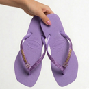 Chinelo Feminino com Glitter e Pingentes Elegante - Nova Tendência