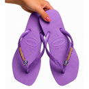 Chinelo Feminino com Glitter e Pingentes Elegante
