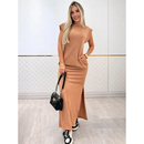 Vestido Longo Canelado Feminino Muscle Tee
