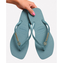 Chinelo Feminino com Glitter e Pingentes Elegante