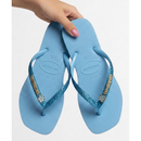 Chinelo Feminino com Glitter e Pingentes Elegante